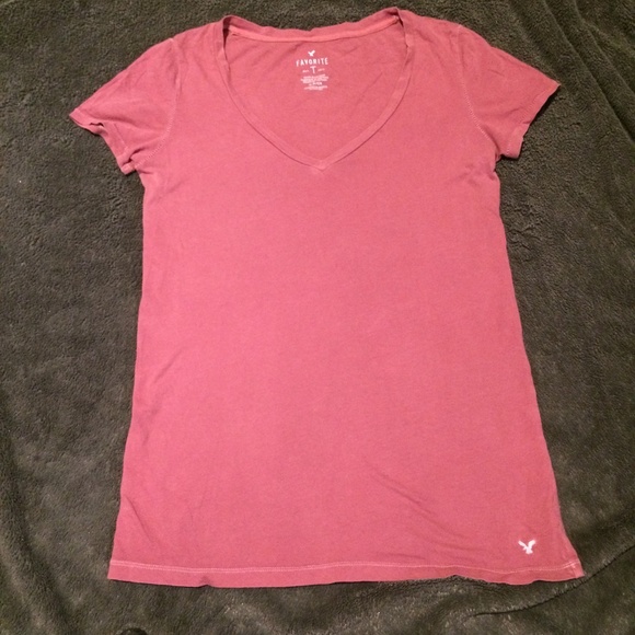American Eagle - favorite T - Pink Short Sleeve V-Neck Shirt - 3/25$ - Picture 6 of 11